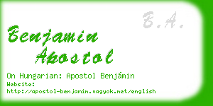 benjamin apostol business card